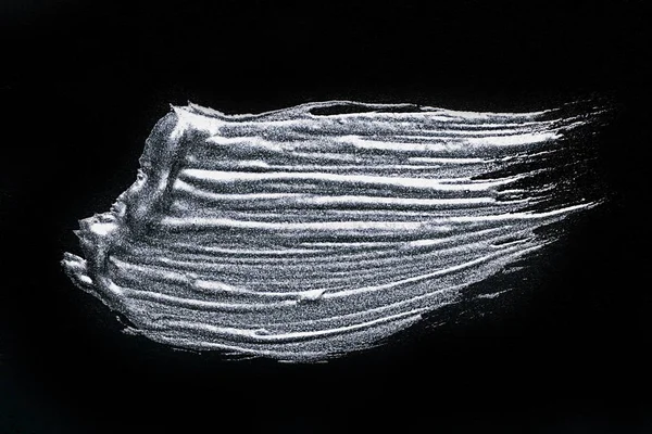 Silver strukturerad målning på svart bakgrund. Konsistens av svart Silver. — Stockfoto