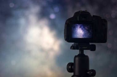 Astrophotography. Alan astronomi uzun pozlama fotoğraf.