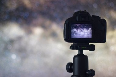 Astrophotography. Alan astronomi uzun pozlama fotoğraf.