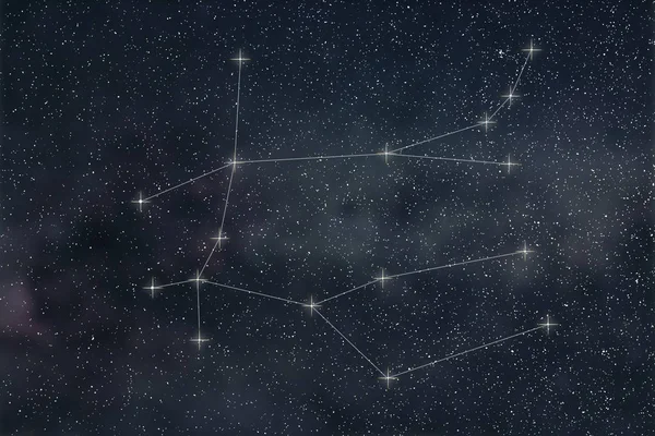 Constelación Géminis. Signo del zodíaco Líneas de constelación Géminis — Foto de Stock