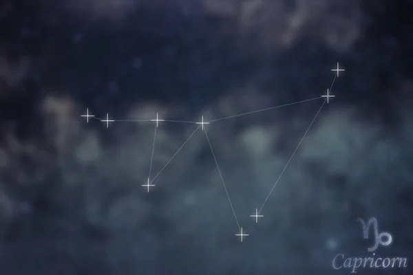 Capricorn Constellation. Zodiac Sign Capricorn constellation lines  Galaxy background Zodiac Sign