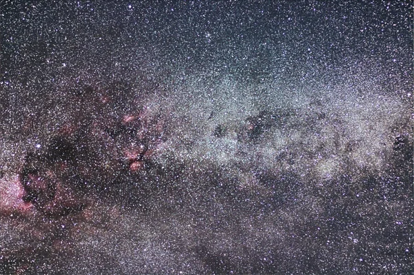 Vintergatan och Cygnus konstellation. Northern Cross. Stockbild