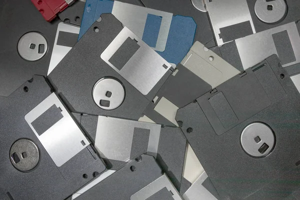 Disques disquettes stockage de données informatiques magnétiques . — Photo