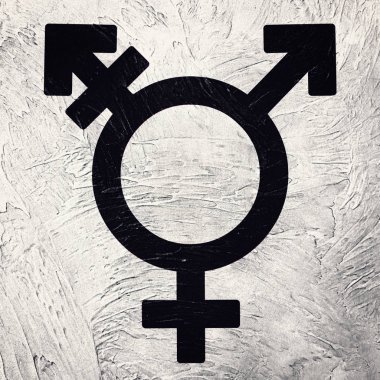 Transgender symbol combining gender symbols. Retro style. clipart