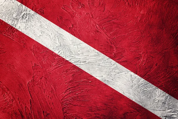 Vintage tarzı tüplü bayrak. Dalgıç bayrak aşağı