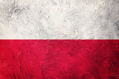 Grunge Polonya bayrağı. Polonya bayrağı ile doku. 