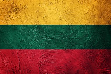 Grunge Litvanya bayrağı. Doku ile Litvanya bayrağı. 
