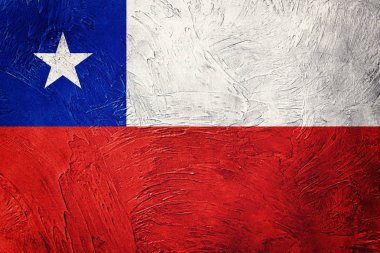 Grunge Şili bayrağı. Doku ile Şili bayrağı. 