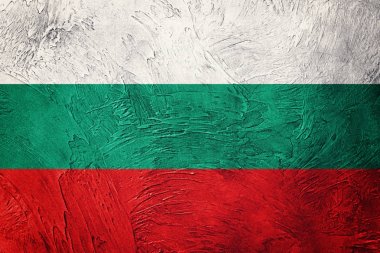 Grunge Bulgaristan bayrağı. Doku ile Bulgar bayrak. 