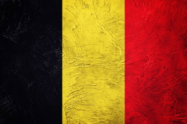 Grunge Belçika bayrağı. Doku ile Belçika bayrağı. 