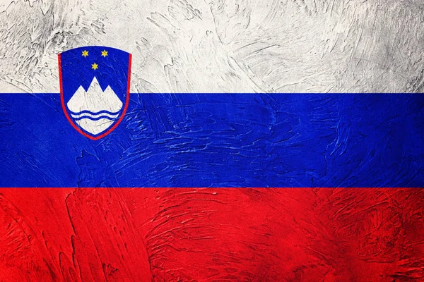 Σημαία Σλοβενίας grunge. Σημαία Σλοβενίας με υφή grunge. — Φωτογραφία Αρχείου