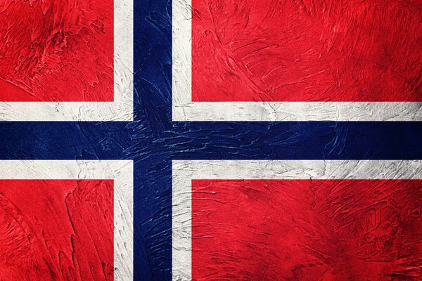 Grunge Norveç bayrağı. Norveç bayrağı ile doku. — Stok fotoğraf