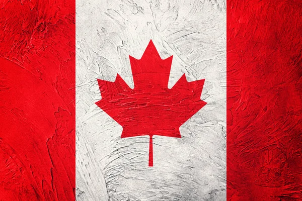 Grunge Canada vlag. Vlag van Canada met grunge textuur. — Stockfoto