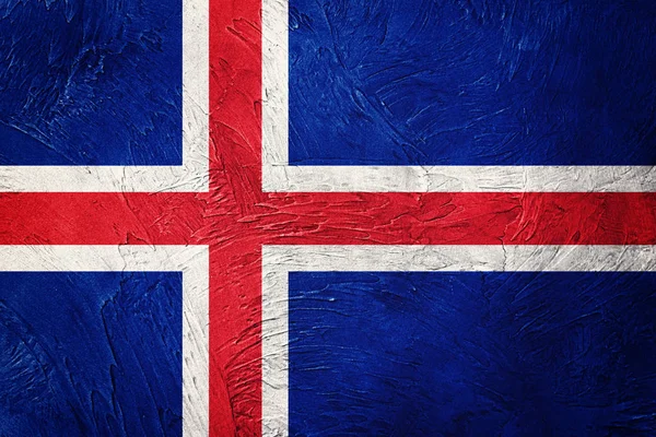 Grunge Iceland flag. Iceland flag with grunge texture. — Stock Photo, Image