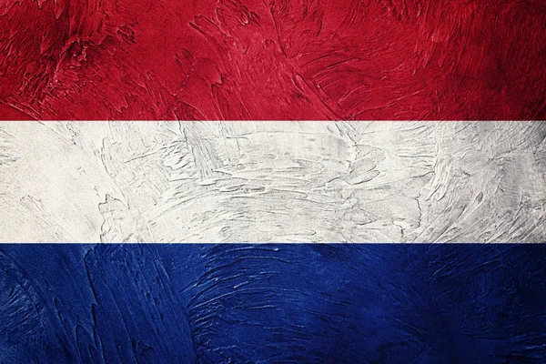 Bandeira Grunge Nederland. Bandeira de Nederlands com textura grunge . — Fotografia de Stock