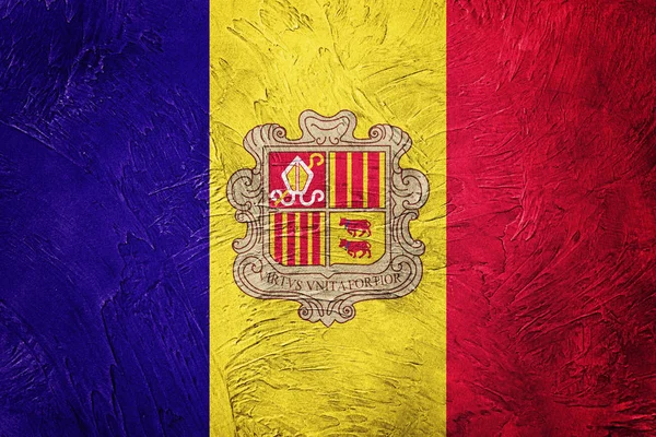 Bandeira de Grunge Andorra. Bandeira de Andorra com textura grunge . — Fotografia de Stock