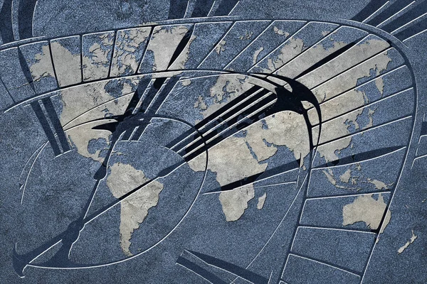 글로벌 비즈니스를 위한 시간입니다. 시계와 세계 지도. — 스톡 사진