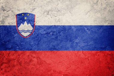 Grunge Slovenya bayrağı. Slovenya bayrağı ile doku. 