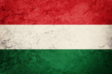Grunge Macaristan bayrağı. Doku ile Macar bayrak. 