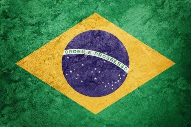 Grunge Brasil bayrak. Doku ile Brezilya bayrağı. 