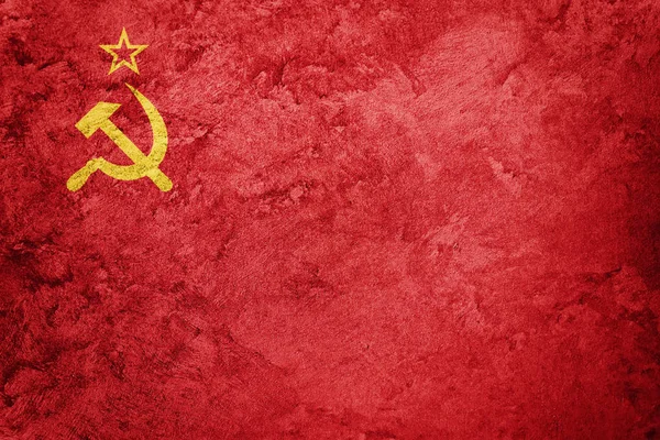 Огромный флаг СССР. Флаг СССР с гранж-текстурой . — стоковое фото