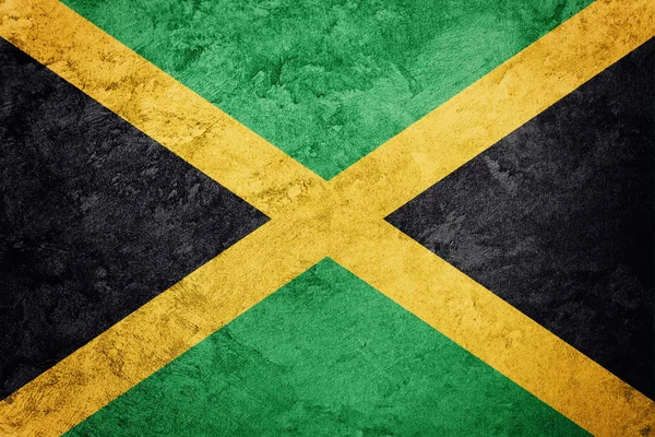 Grunge Jamaica flagga. Jamaica flagga med grunge konsistens. — Stockfoto