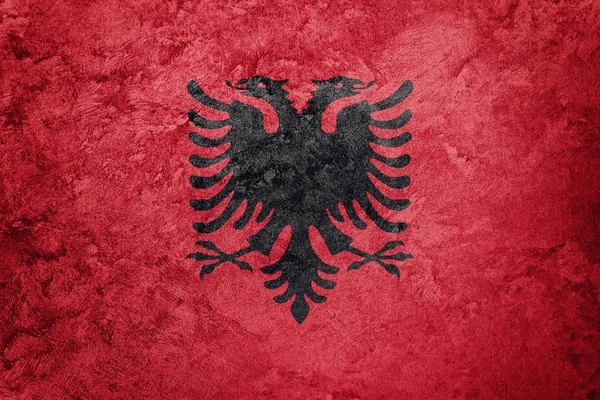 Grunge Bandeira da Albânia. Bandeira da Albânia com textura grunge . — Fotografia de Stock
