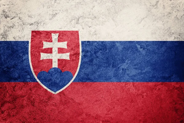 Grunge Slovakiens flagga. Slovakiens flagga med grunge te — Stockfoto