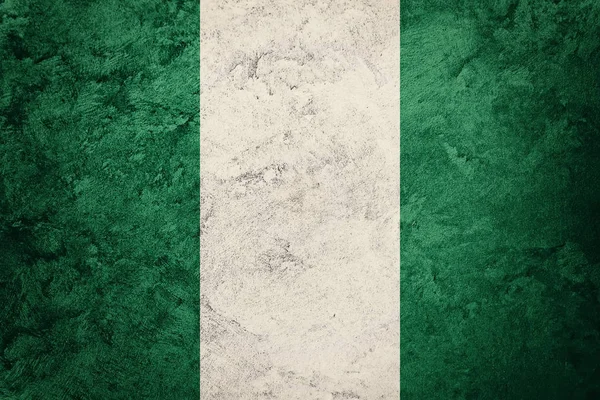 Grunge 尼日利亚国旗。尼日利亚国旗与 grunge 纹理. — 图库照片