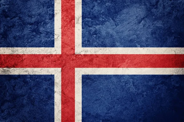 Bandeira da Islândia Grunge. Bandeira da Islândia com textura grunge . — Fotografia de Stock