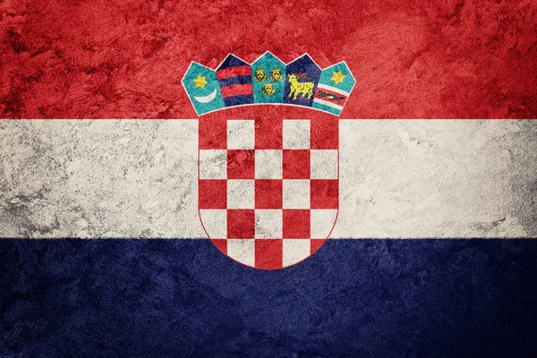 Grunge Croatia flag. Croatian flag with grunge texture. — Stock Photo, Image