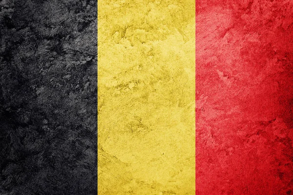 Grunge bandera de Bélgica. Bandera belga con textura grunge . — Foto de Stock