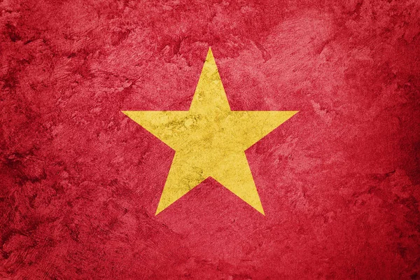 Grunge Vietnam flagga. Vietnam flagga med grunge konsistens. — Stockfoto