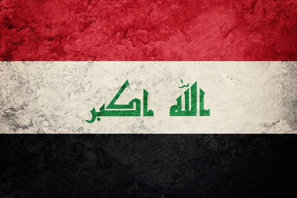 Grunge Irak vlag. Vlag van Irak met grunge textuur. — Stockfoto