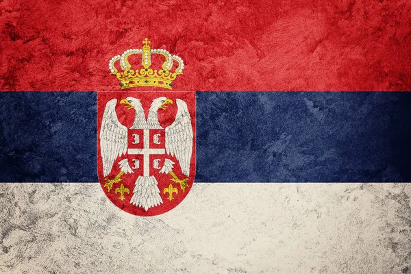 Grunge Serbian flag. Serbia flag with grunge texture. — Stock Photo, Image