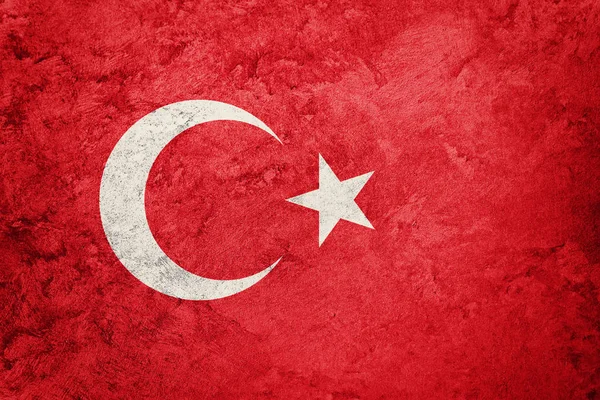 Grunge Turkije vlag. Turkse vlag met grunge textuur. — Stockfoto