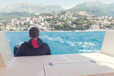 Scuba diver dalış tekne