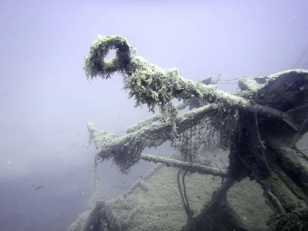 Destruição Subaquática Naufrágio Submarino — Fotografia de Stock