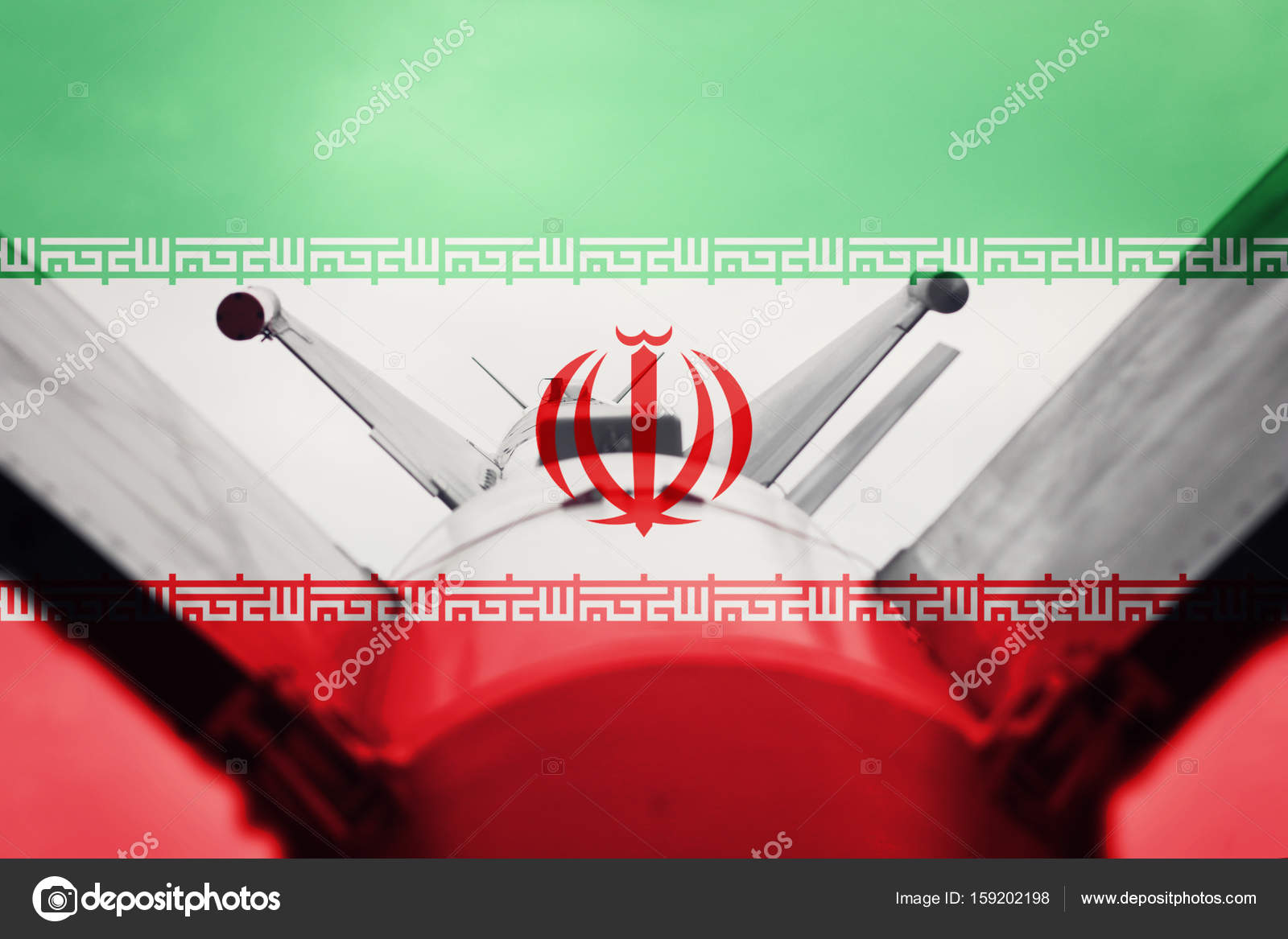 Weapons of mass destruction. Iran ICBM missile. War Background. — Stock