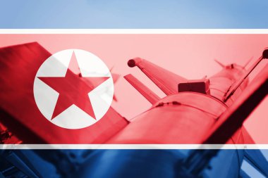 Kitle imha silahları. Kuzey Kore ICBM füze. Savaş Backg