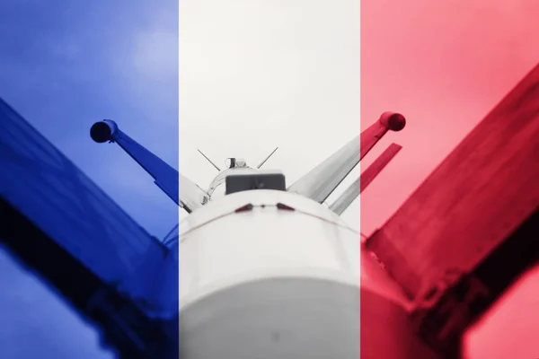 Massenvernichtungswaffen. Frankreich icbm Rakete. Kriegshintergrund — Stockfoto