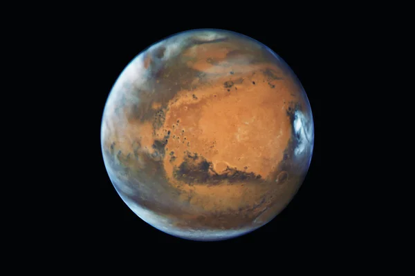 Mars gezegeni, siyahta izole — Stok fotoğraf