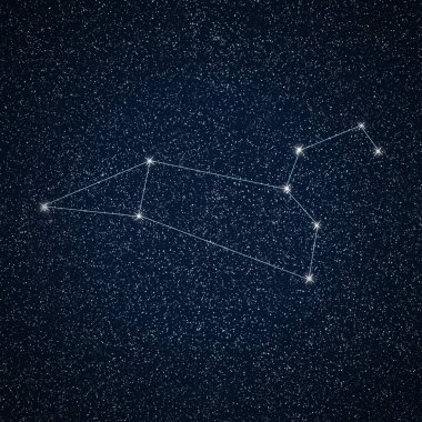 gece gökyüzünde Aslan takımyıldızı