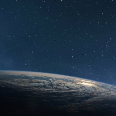 Gece uzaydan Dünya gezegeni