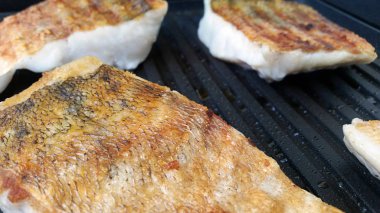 Balık fileto Barbekü yakın çekim