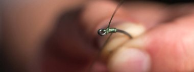 Adam el balıkçılık kanca bağlama. Teçhizat bağla. Kd teçhizat kravat 