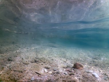 Sualtı çakıl nehirler ve göller tatlı su yüzey su.