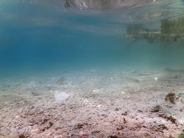 Underwater Pebbles rivers and lakes freshwater water surface. — Stock Photo, Image