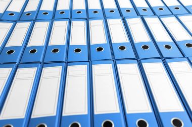 Raf üzerinde birçok bağlayıcı ile arşiv