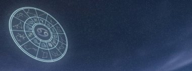 Burç ve Astroloji daire, kanser Constellati ışık sembolleri